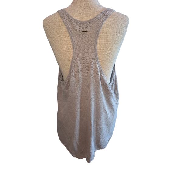 Women's Prana Devi Open Knit Racer Back Tank Top Gray Size XL - Picture 3 of 5